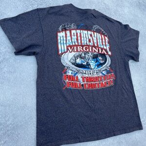 Vintage 2014 NASCAR Racing Y2K Style Martinsville Virginia Graphic Grey T-Shirt